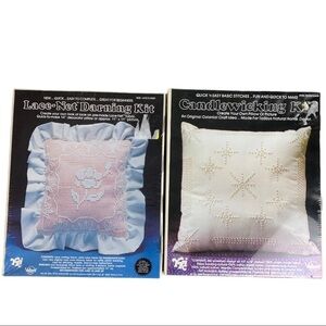 Vintage Candlewicking & Lace-Net Darning  Kits Factory Sealed Valiant DIY